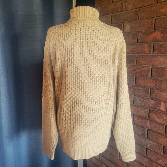Coofandy Turtleneck Cableknit Textured Rich Tan Sweater Women's - Size L - Picture 6 of 10